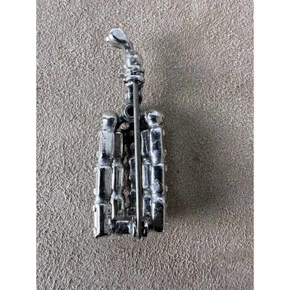 Vtg Unsigned Weiss Rhinestone Cocktail Glass & Shaker Brooch Pin Set Estate - Picture 5 of 16